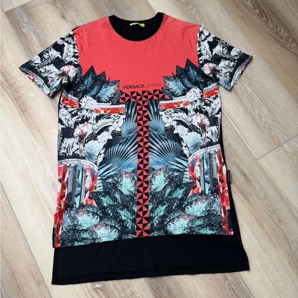 Versace Jeans Graphic Tunic Top |  Multicolor Baroque Print - Size XS